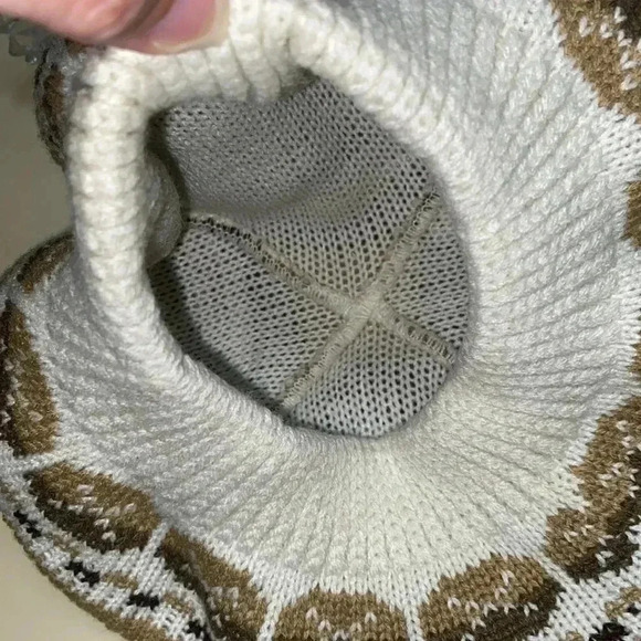 Tan, Brown, White, Diamond Like  Beret - Picture 4 of 4